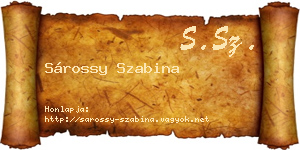 Sárossy Szabina névjegykártya