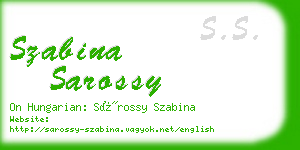 szabina sarossy business card